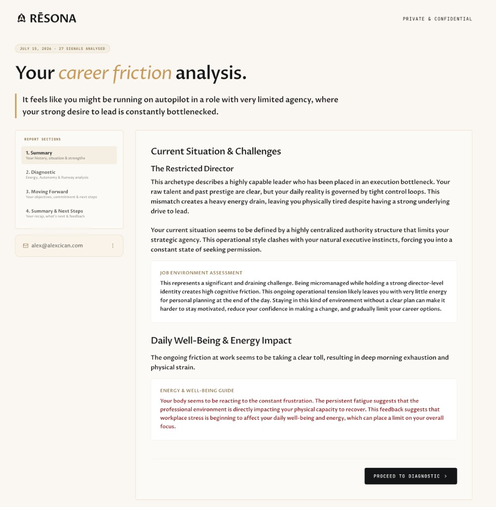 Sample RĒSONA diagnostic report